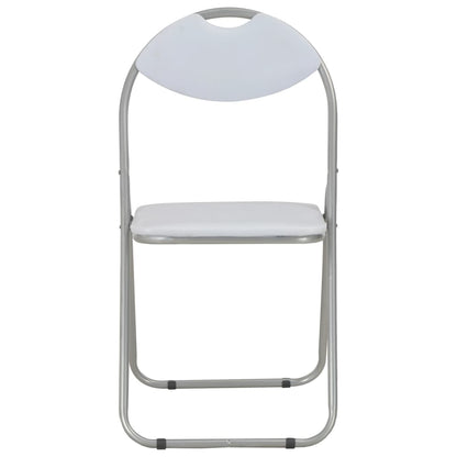 Sillas Plegables, 6 Unidades, Piel Sintética Blanca.