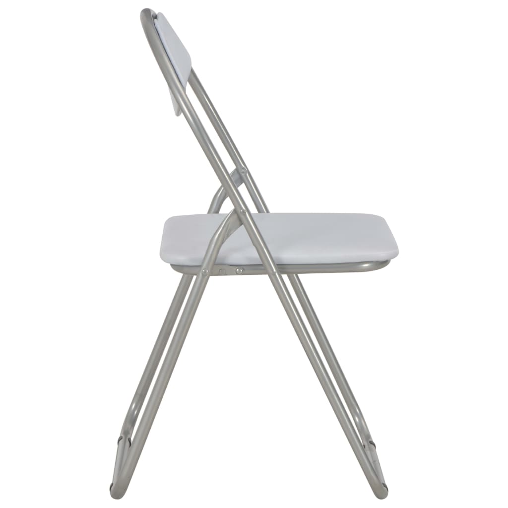 Sillas Plegables, 6 Unidades, Piel Sintética Blanca.