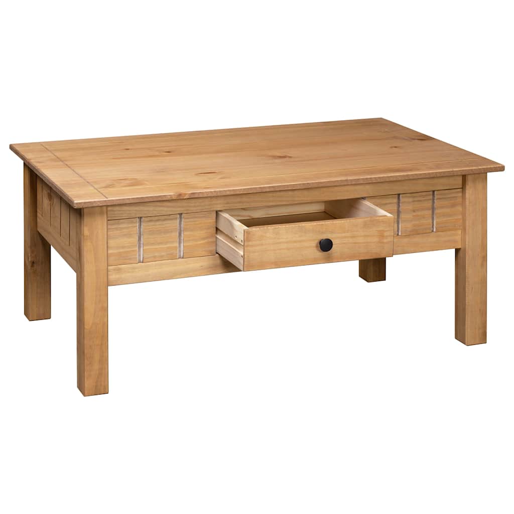 Mesa De Centro Madera Maciza De Pino Estilo Panamá 100X60X43,5 Cm