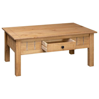 Mesa De Centro Madera Maciza De Pino Estilo Panamá 100X60X43,5 Cm