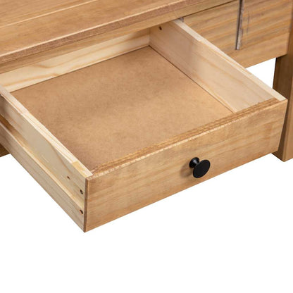 Mesa De Centro Madera Maciza De Pino Estilo Panamá 100X60X43,5 Cm