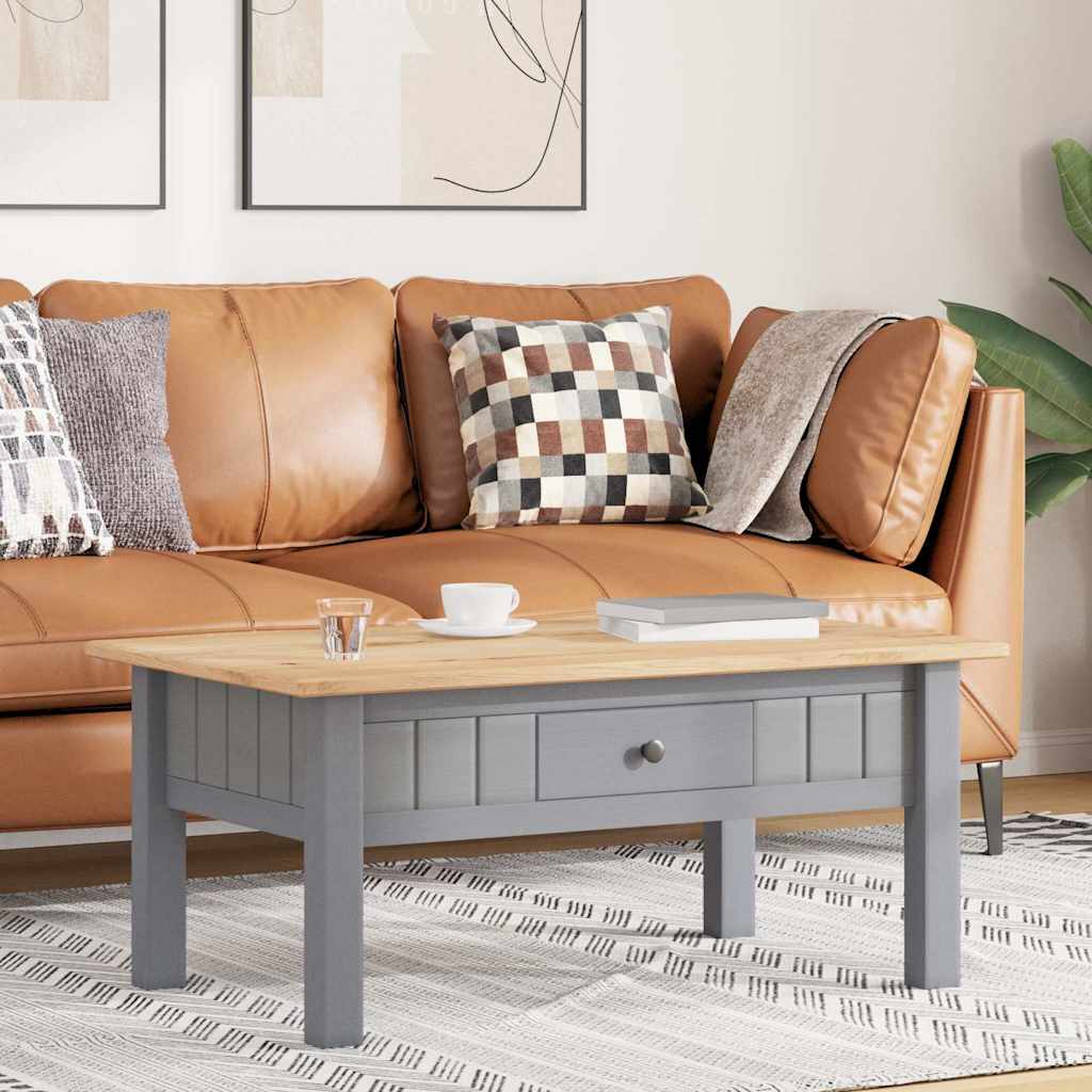 Mesa De Centro Madera Maciza De Pino Estilo Panamá 100X60X43,5 Cm