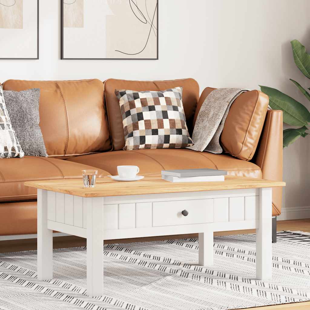 Mesa De Centro Madera Maciza De Pino Estilo Panamá 100X60X43,5 Cm
