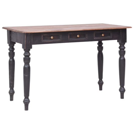 Escritorio Con 3 Cajones Madera Maciza De Caoba 117X57X75 Cm