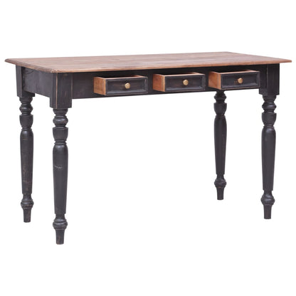 Escritorio Con 3 Cajones Madera Maciza De Caoba 117X57X75 Cm
