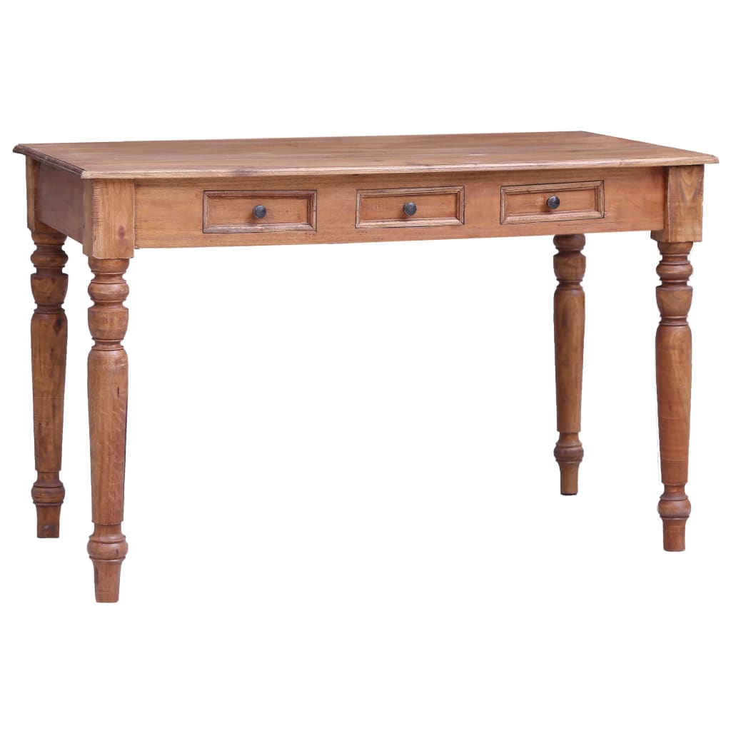 Escritorio Con Cajones Madera Maciza De Caoba 117X57X75 Cm