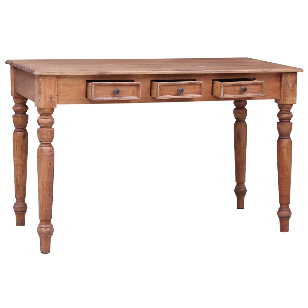 Escritorio Con Cajones Madera Maciza De Caoba 117X57X75 Cm