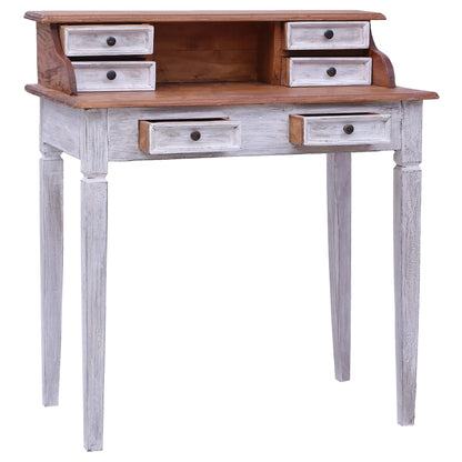 Escritorio Con Cajones Madera Maciza De Caoba 90X50X101 Cm