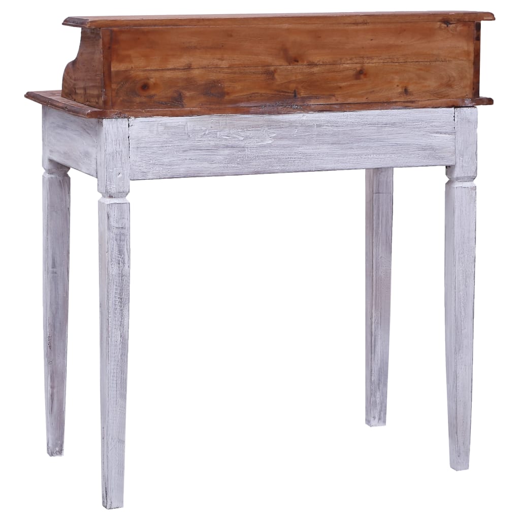 Escritorio Con Cajones Madera Maciza De Caoba 90X50X101 Cm