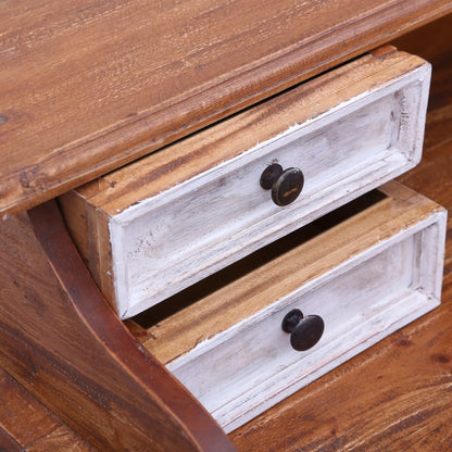 Escritorio Con Cajones Madera Maciza De Caoba 90X50X101 Cm