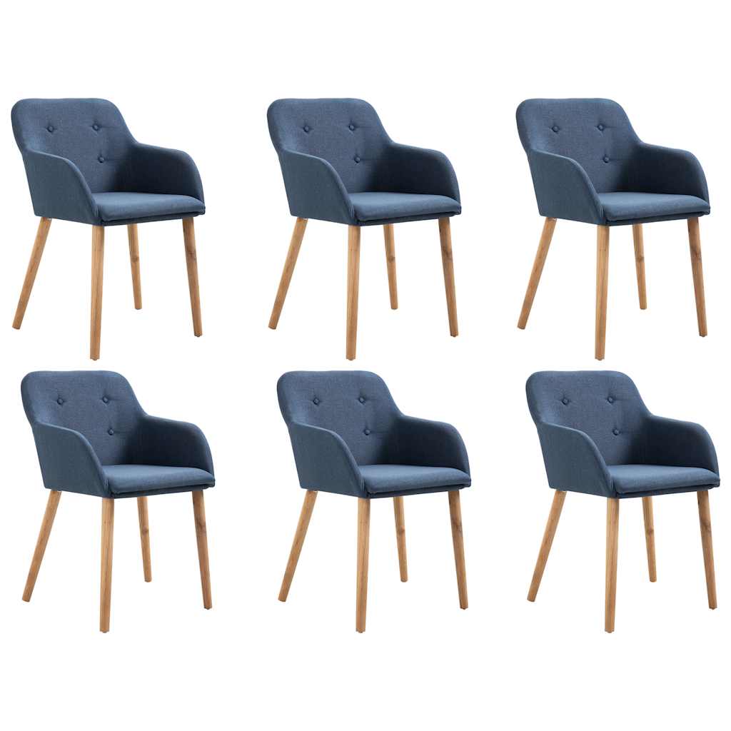 Sillas De Comedor 4 Uds Tela Y Madera Maciza Roble