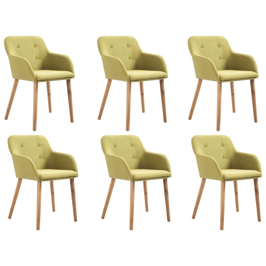 Sillas De Comedor 4 Uds Tela Y Madera Maciza Roble