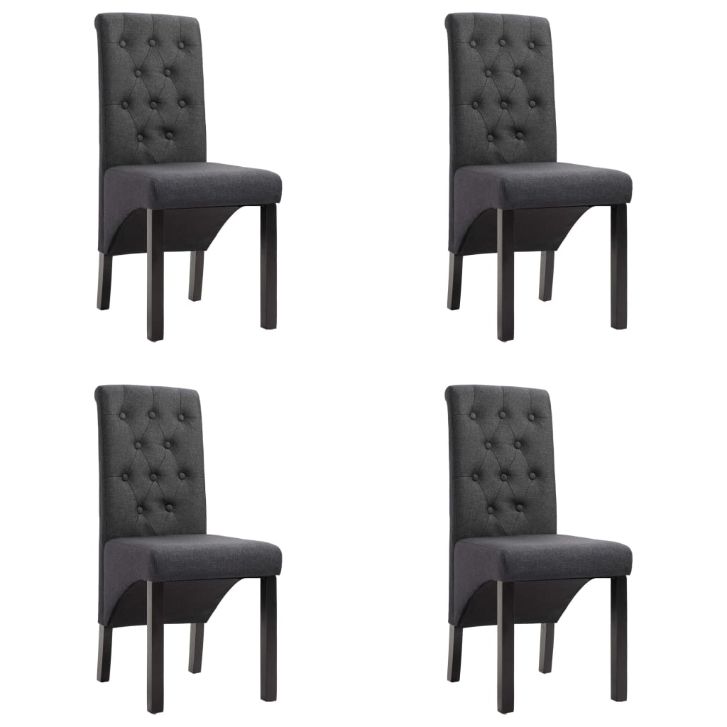 Sillas De Comedor 4 Unidades Tela Negras