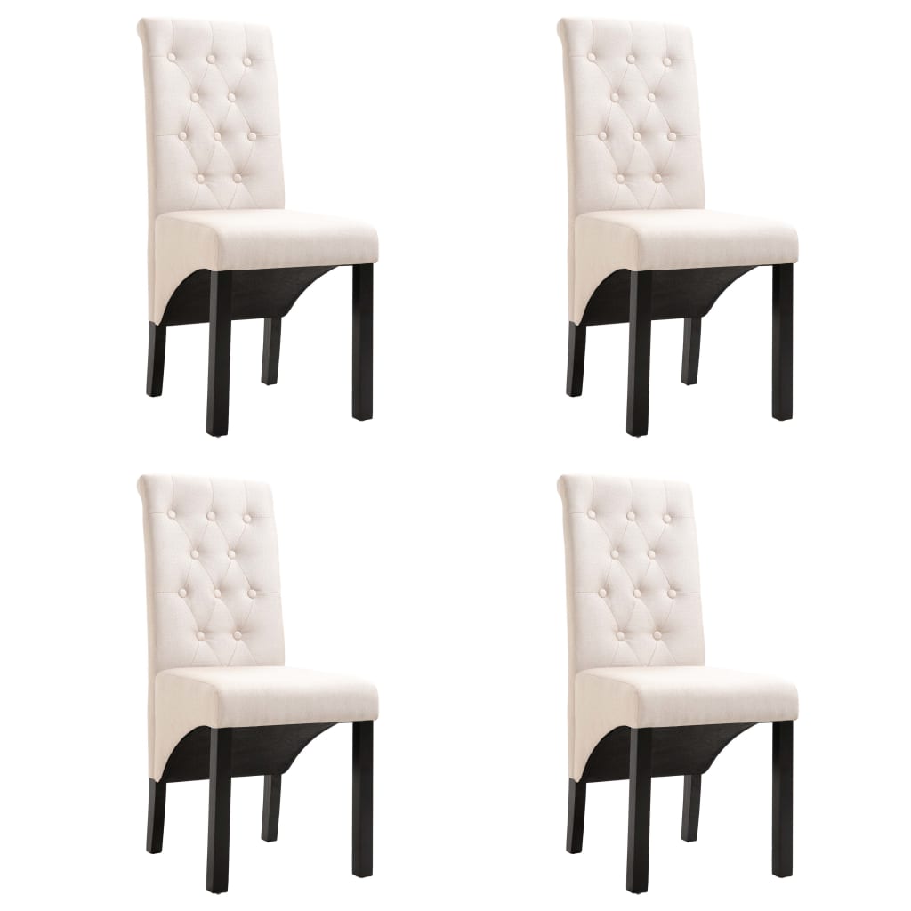 Sillas De Comedor 4 Unidades Tela Negras