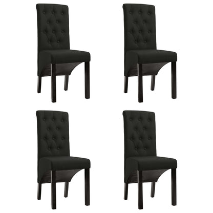 Sillas De Comedor 4 Unidades Tela Negras