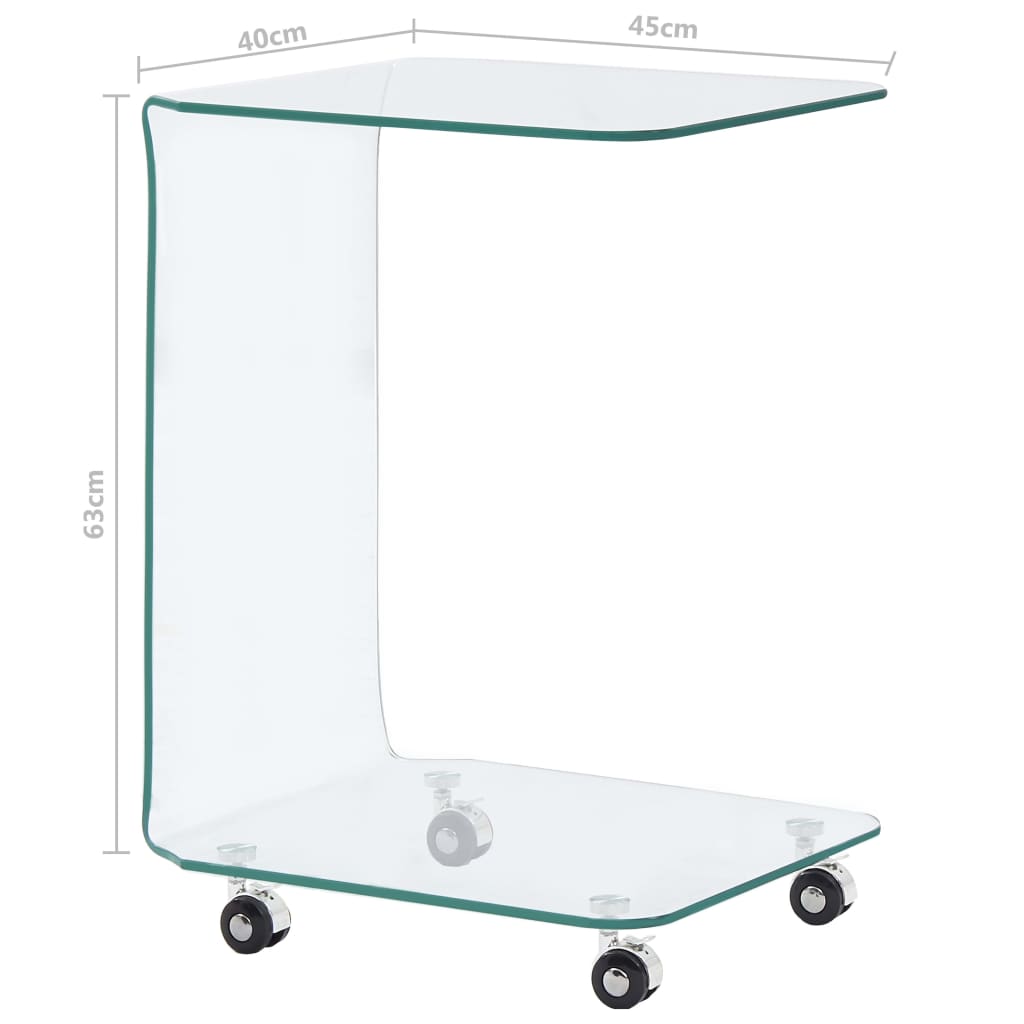 Mesa De Centro De Vidrio Templado 45X40X