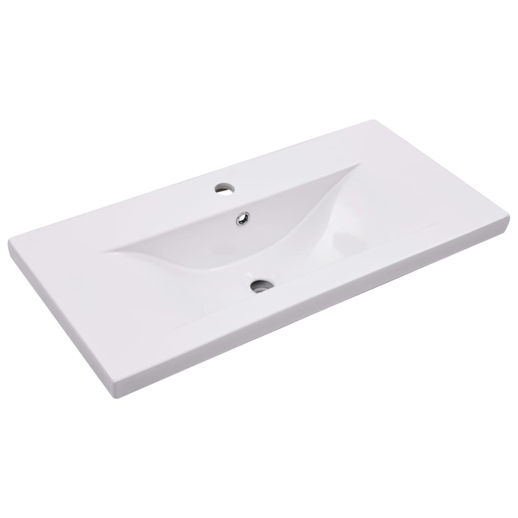 Lavabo Encastrado De Cerámica Blanco 81X39,5X18,5 Cm