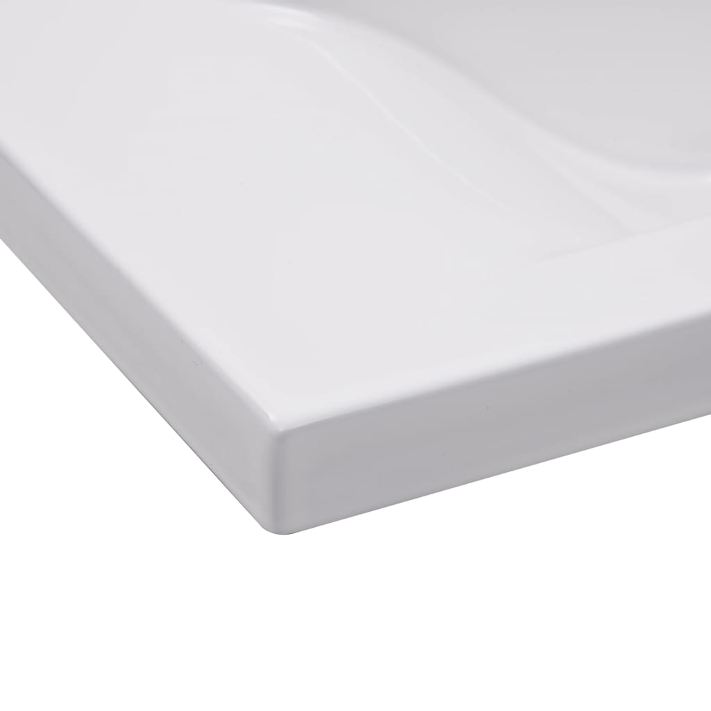 Lavabo Encastrado De Cerámica Blanco 81X39,5X18,5 Cm