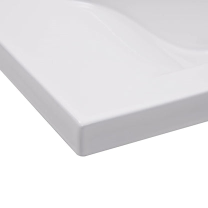 Lavabo Encastrado De Cerámica Blanco 81X39,5X18,5 Cm