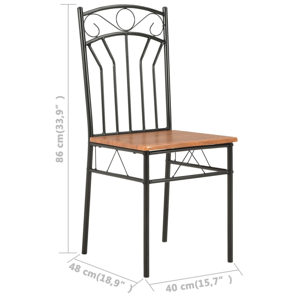 Sillas De Comedor 4 Unidades Mdf Marrón