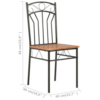 Sillas De Comedor 4 Unidades Mdf Marrón
