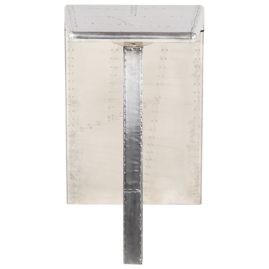 Escritorio De Ala De Avión Metal Plateado 112X50X76 Cm
