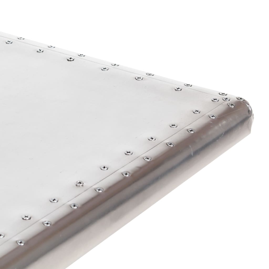 Escritorio De Ala De Avión Metal Plateado 112X50X76 Cm
