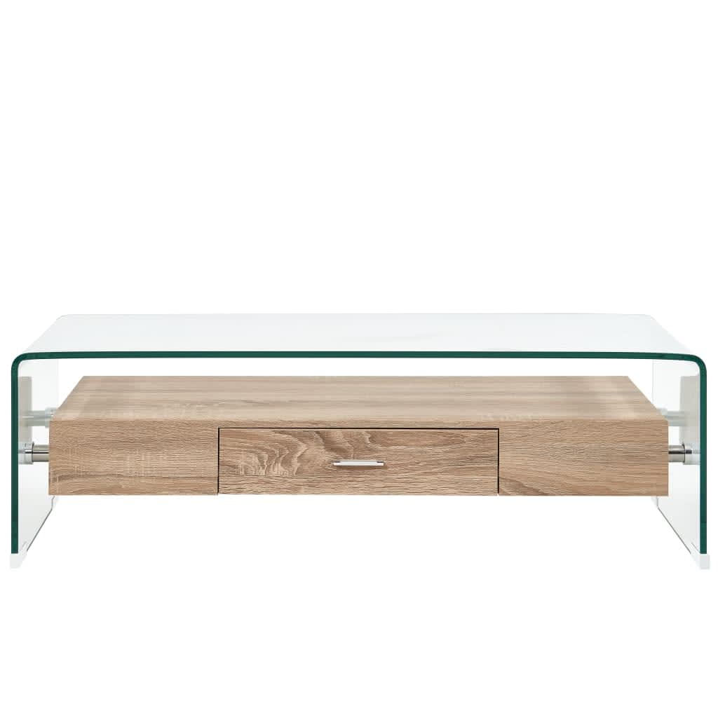 Mesa De Centro De Vidrio Templado Transparente 98X45X31 Cm