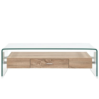 Mesa De Centro De Vidrio Templado Transparente 98X45X31 Cm