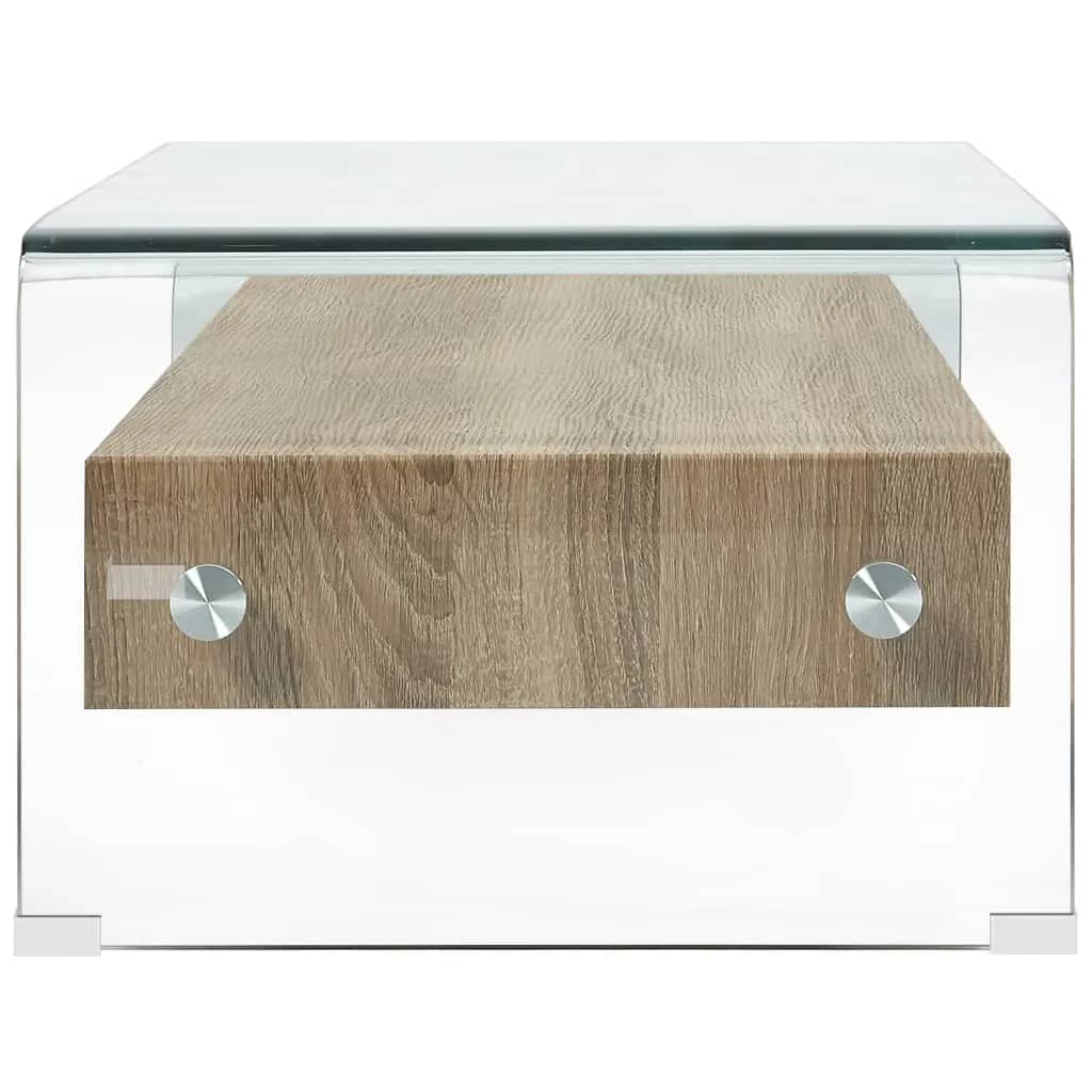 Mesa De Centro De Vidrio Templado Transparente 98X45X31 Cm