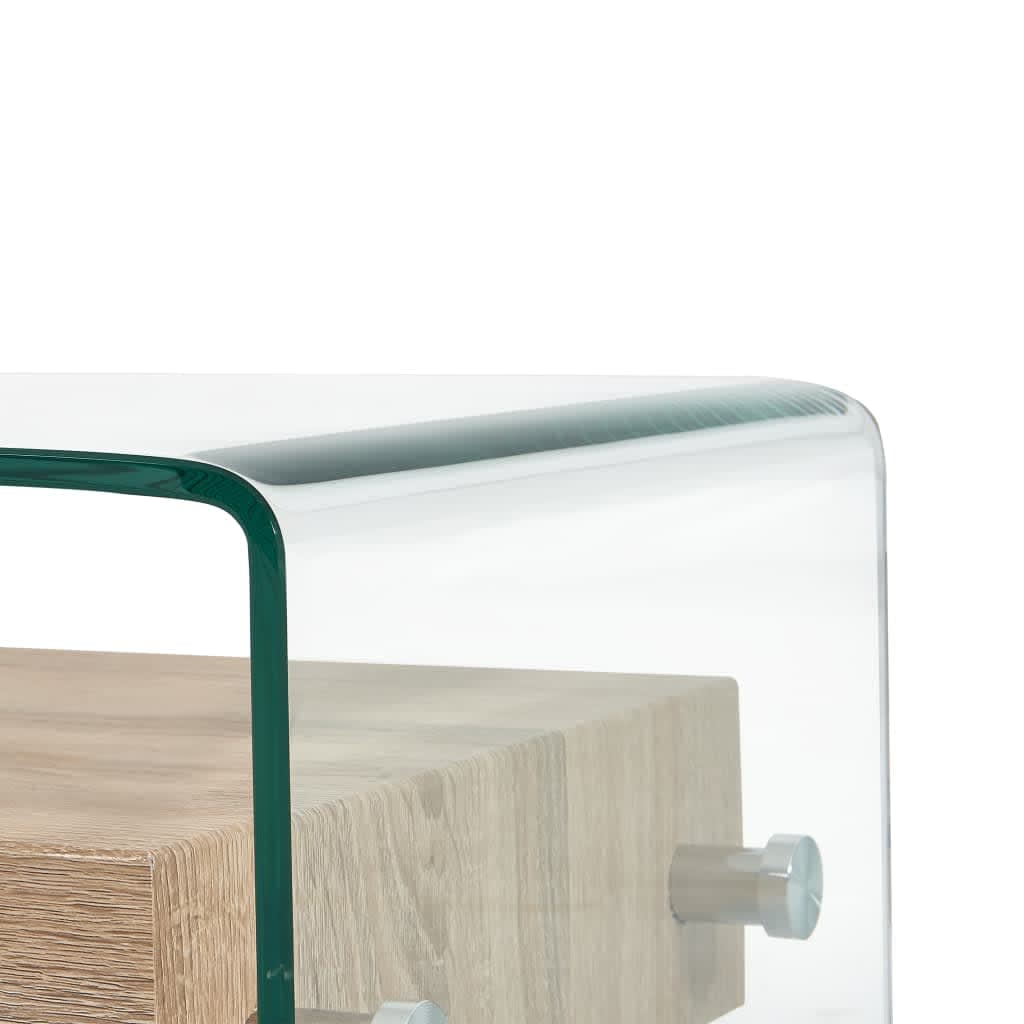 Mesa De Centro De Vidrio Templado Transparente 98X45X31 Cm