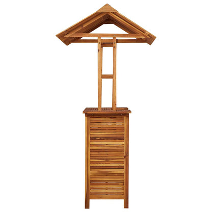 Mesa De Bar Jardín Con Tejado Madera De Acacia 113X106X217 Cm