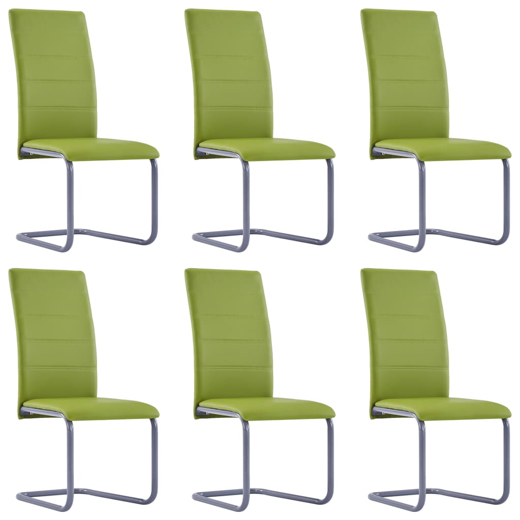 Sillas De Comedor Voladizas 6 Unidades Cuero Sintético