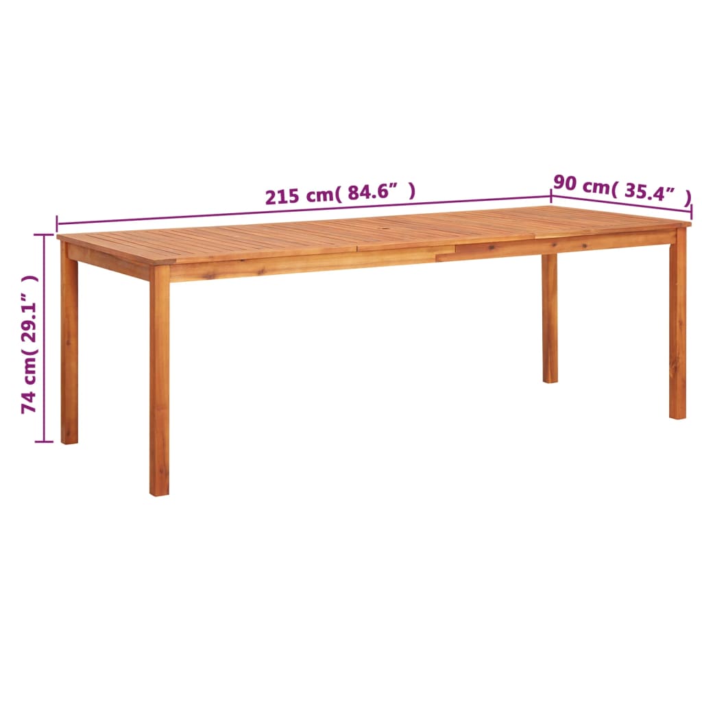 Mesa De Jardín Madera Maciza De Acacia