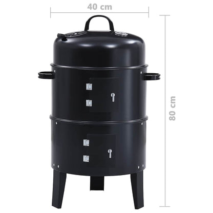 Barbacoa Ahumador De Carbón 3 En 1 40X80 Cm