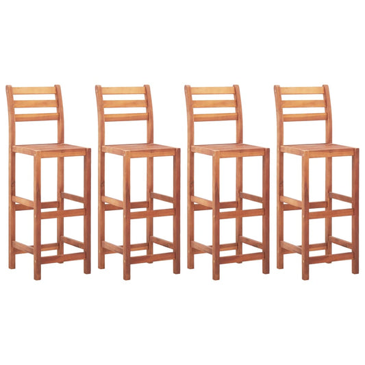 Sillas De Cocina 4 Unidades Madera Maciza De Acacia