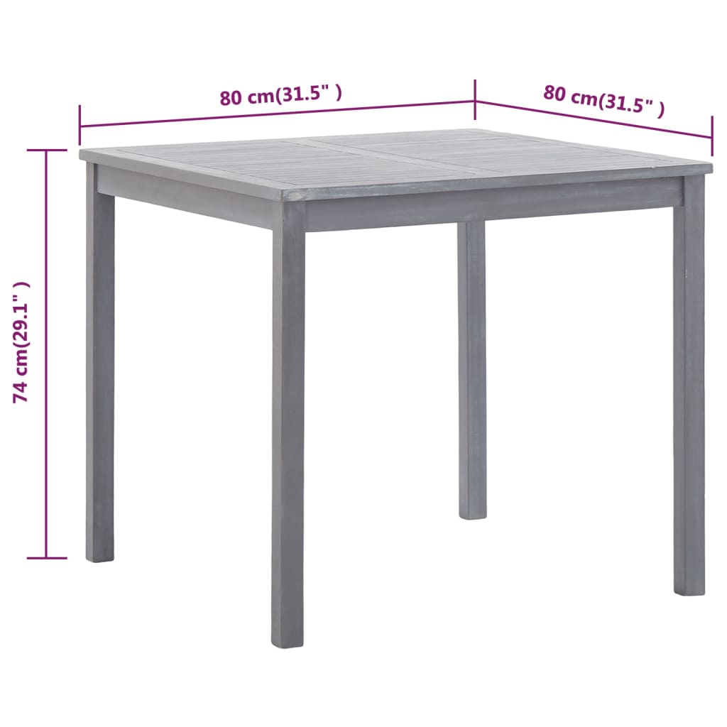 Mesa De Jardín De Madera Maciza De Acacia 80X80X74 Cm