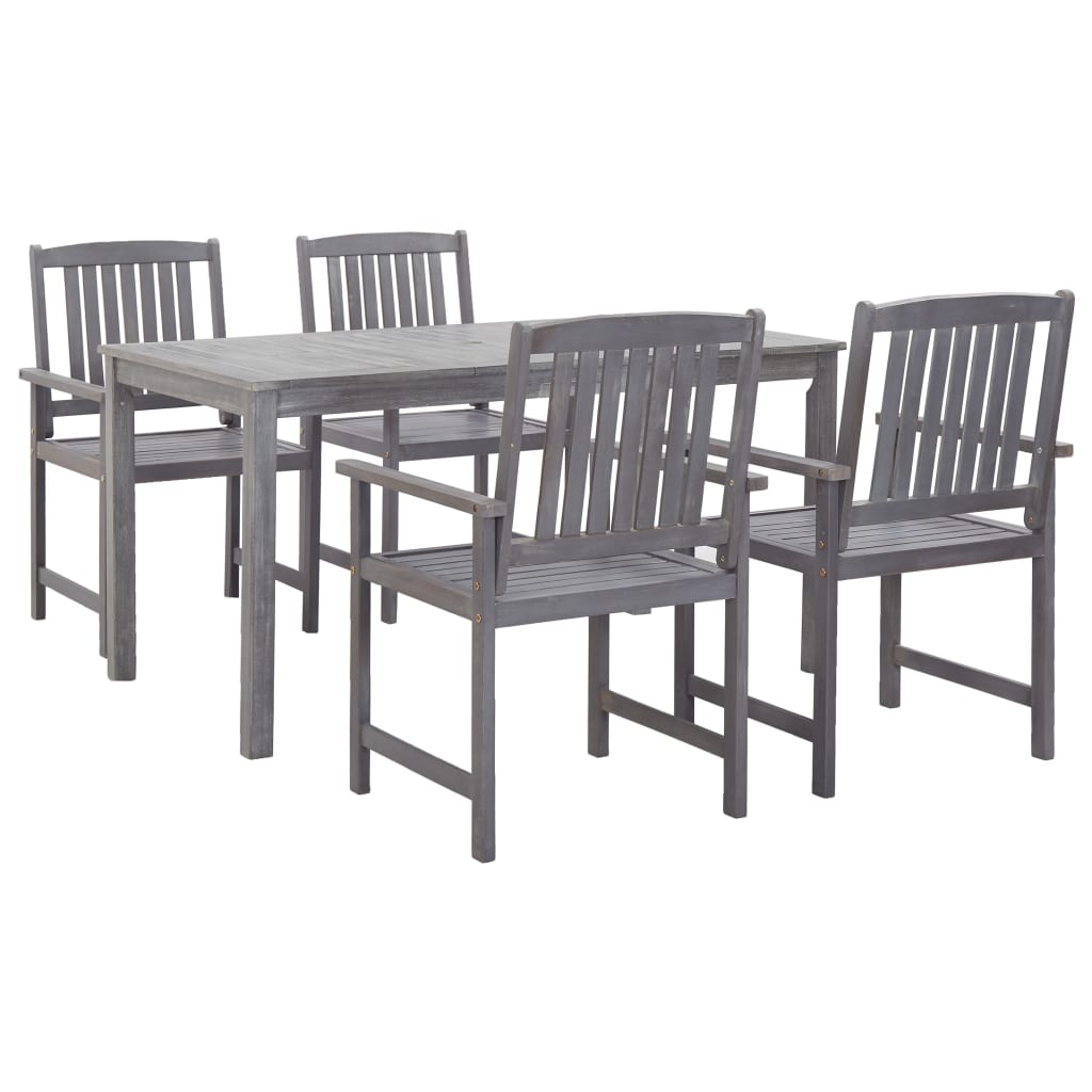 Set De Comedor De Jardín 5 Piezas Madera Maciza De Acacia
