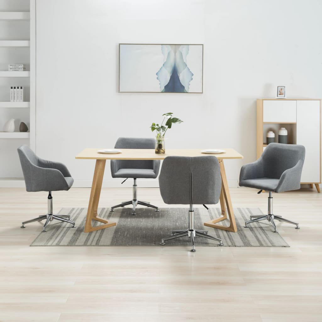 Sillas De Comedor Giratorias 4 Unidades Tela Taupe
