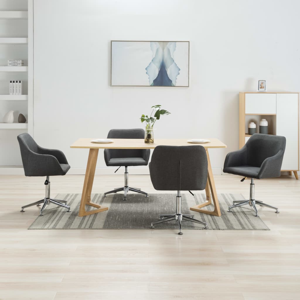Sillas De Comedor Giratorias 4 Unidades Tela Taupe