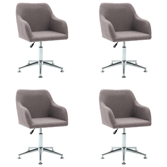 Sillas De Comedor Giratorias 4 Unidades Tela Taupe