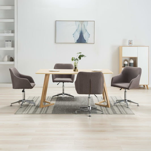 Sillas De Comedor Giratorias 4 Unidades Tela Taupe