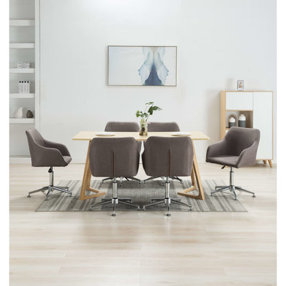 Sillas De Comedor Giratorias 4 Unidades Tela Taupe
