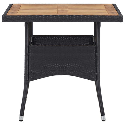 Mesa Comedor Para Jardín Ratán Sintético Madera De Acacia