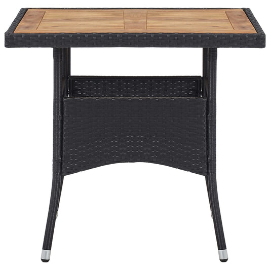 Mesa Comedor Para Jardín Ratán Sintético Madera De Acacia