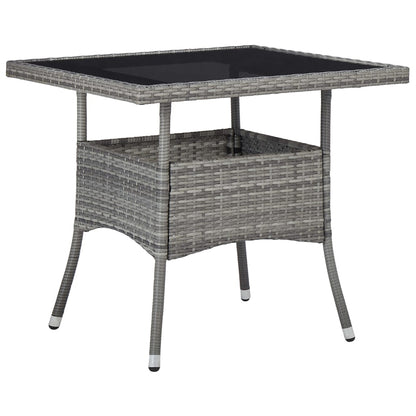 Mesa De Comedor De Jardín Ratán Sintético Y Vidrio