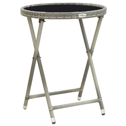 Mesa De Centro Ratán Sintético Y Vidrio Templado 60 Cm