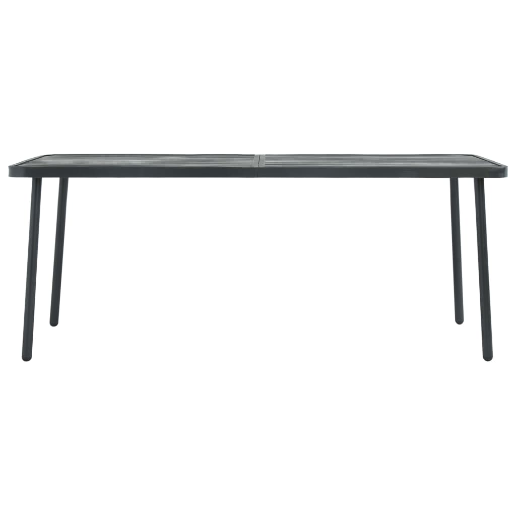 Mesa De Jardín De Acero Gris Oscuro 180X83X72 Cm