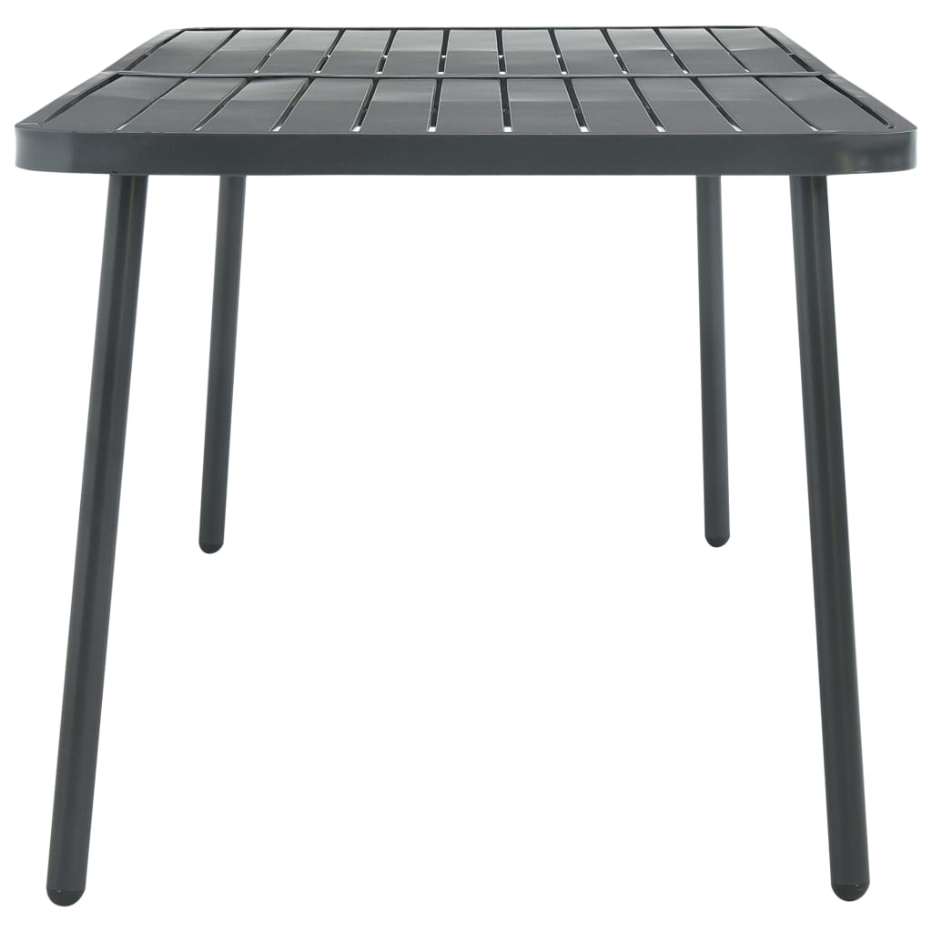 Mesa De Jardín De Acero Gris Oscuro 180X83X72 Cm