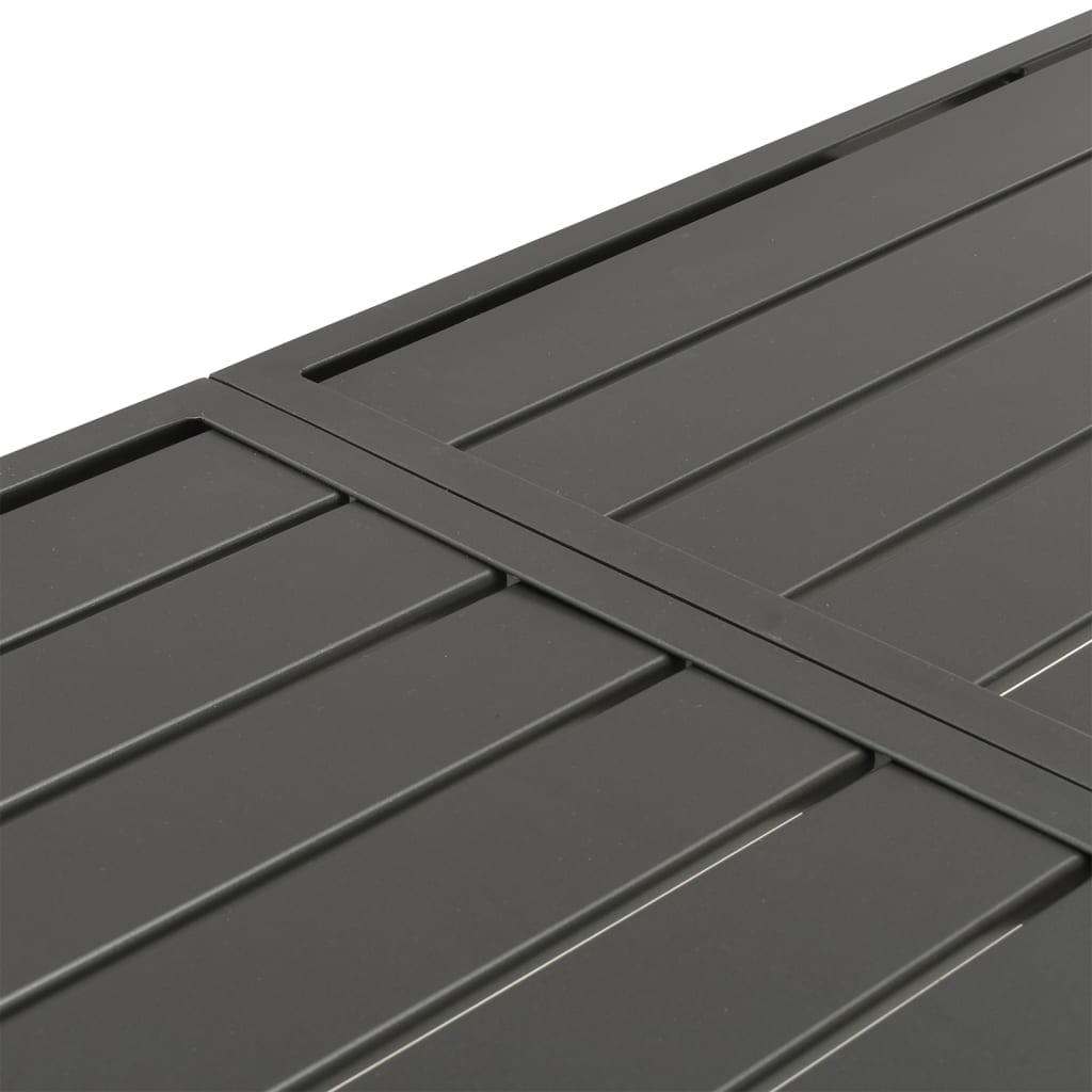 Mesa De Jardín De Acero Gris Oscuro 180X83X72 Cm